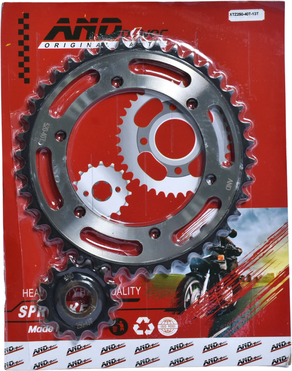 PLATO PIÑON XTZ 250 - 40T-13T - ACERADO - AND POWER